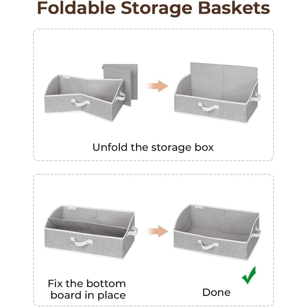 StorageWorks Closet Storage Bins, Trapezoid Organizer Box for Shelves, Fabric - Picture 6 of 6